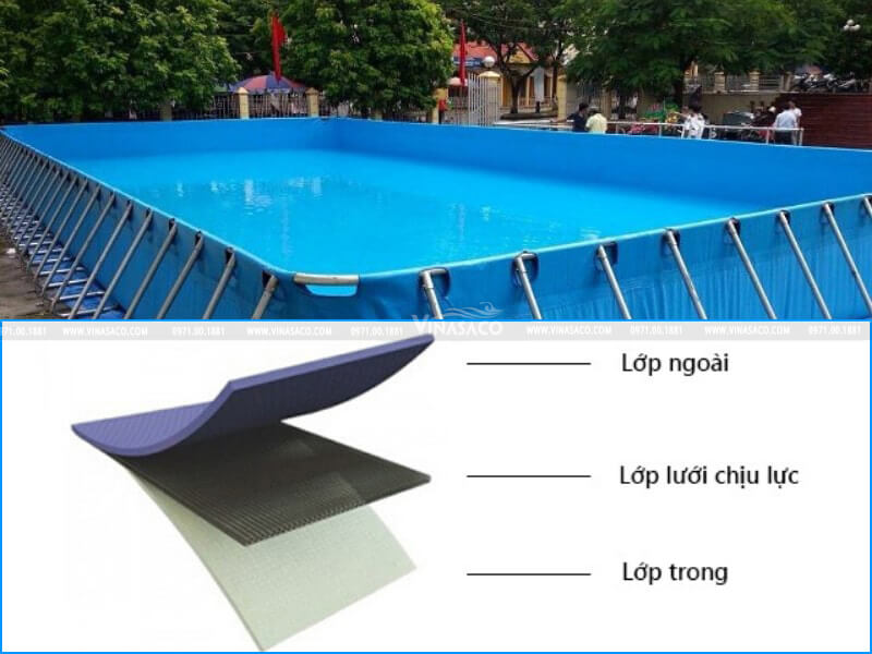 hình ảnh cắt lớp của tấm bạt bể bơi