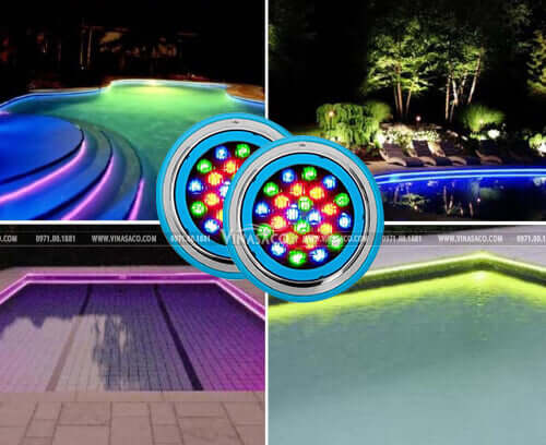 ứng dụng của đèn led trang trí bể bơi
